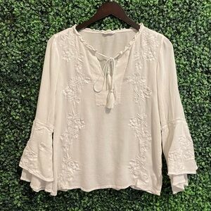 Club Monaco White Embroidered Tunic